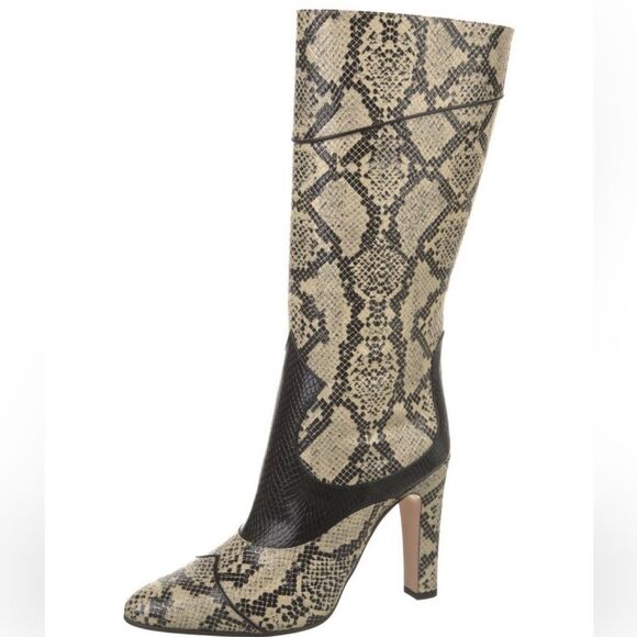 Gucci Leather Snake Print Boots - Picture 1 of 5